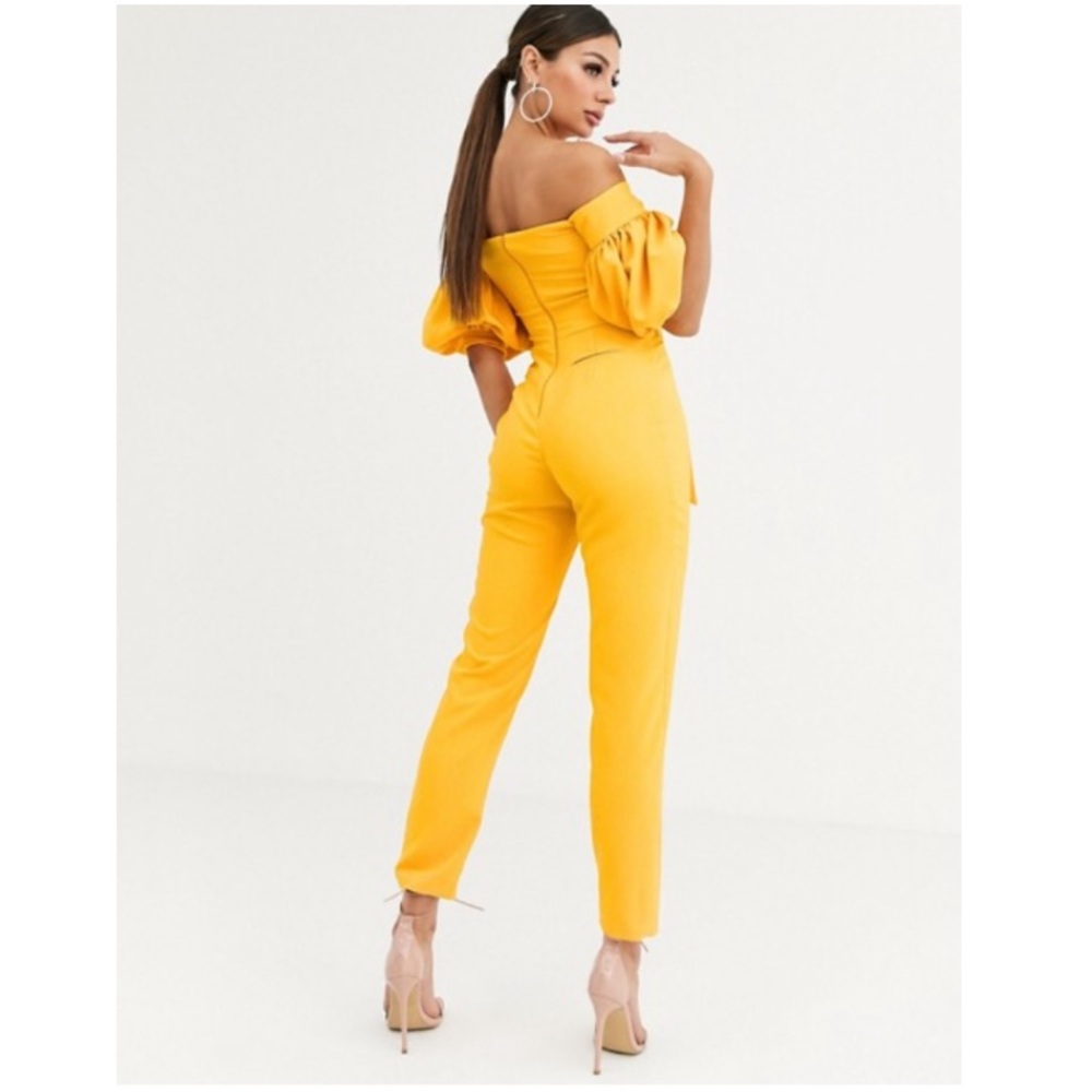 Bardot Puff Sleeve Jumpsuit